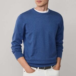 Faconnable Men’s Royal Blue Crewneck Sweatshirt Pullover 100% Cotton Size L